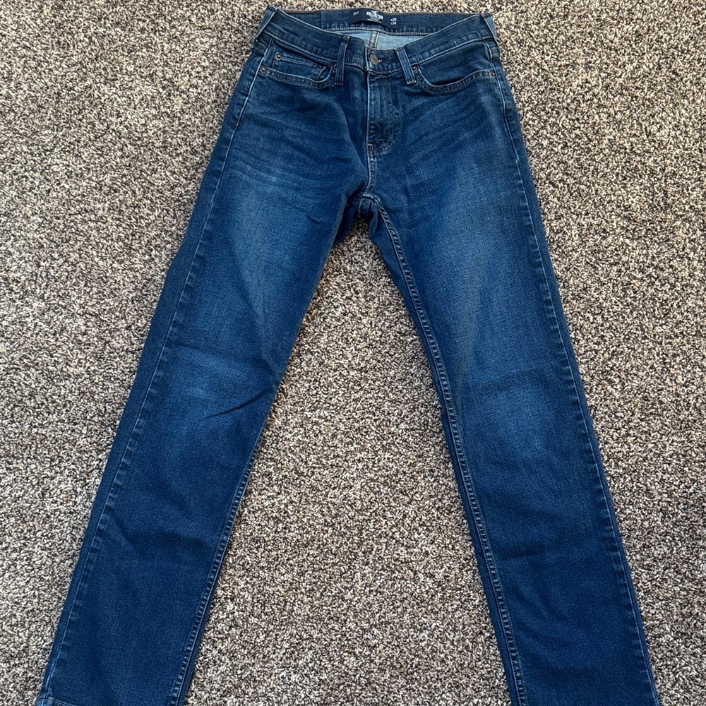 Hollister Men's Dark Blue Straight Jeans
